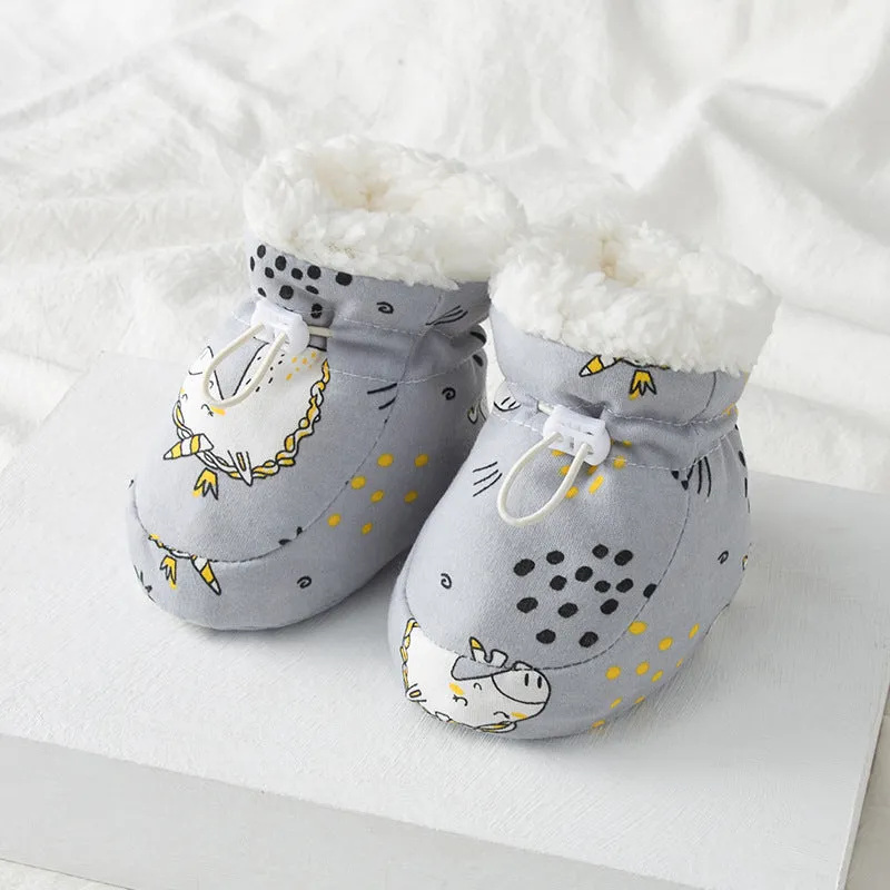 Soft Fleece Lined Baby Shoes (Free Size)