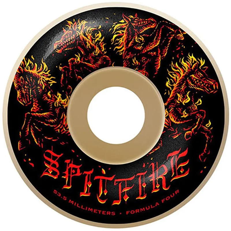 Spitfire 57.5mm 99d Formula Four Apocalypse Radial Skateboard Wheels 4pk