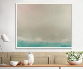 Teal minimalist abstract wall art, modern landscape art extra large wall art by Camilo Mattis