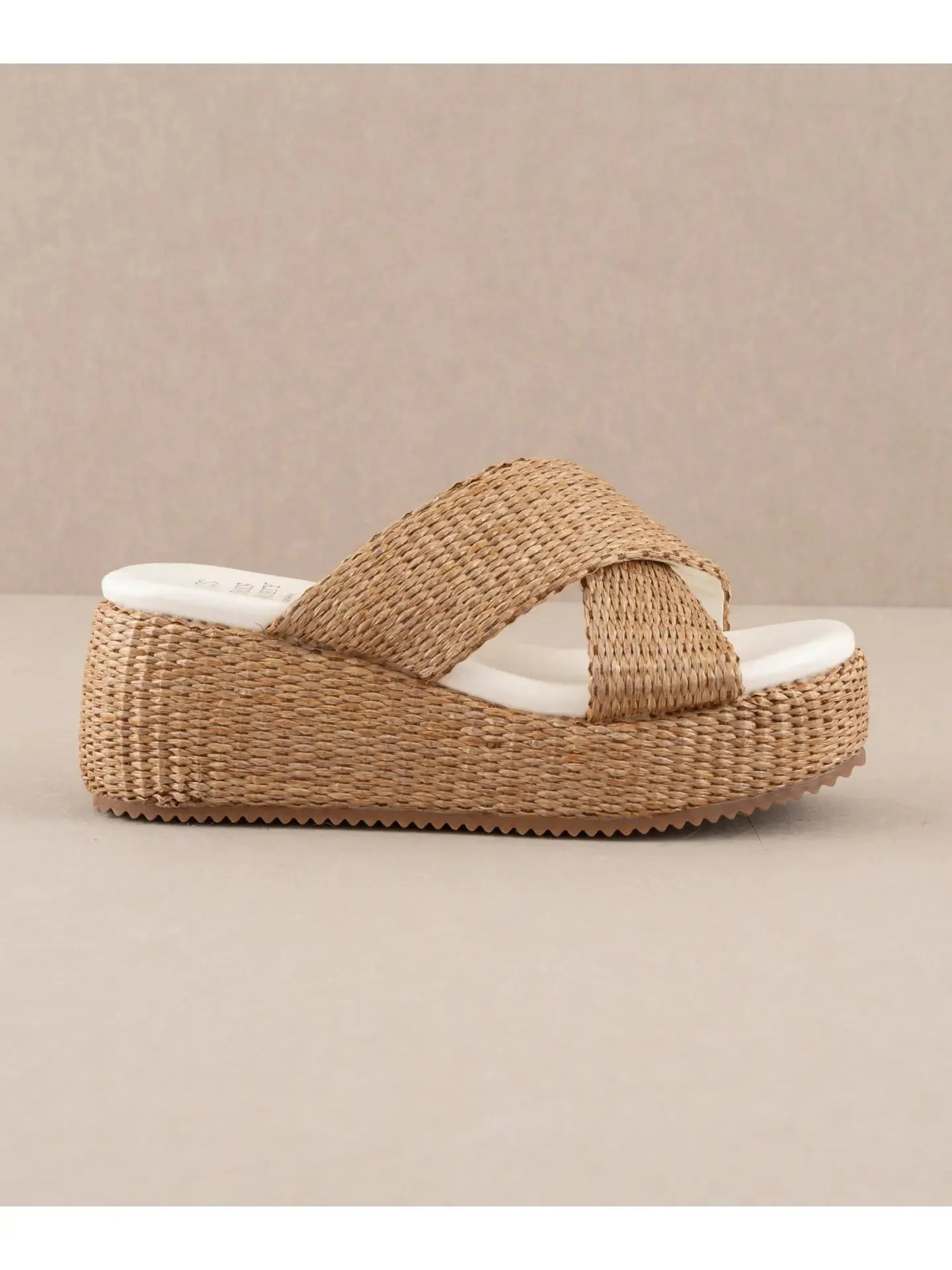 The Fresno Camel Raffia Platform Sandal