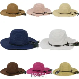 Wholesale Summer Sun Straw Bucket Hat Floppy Beach Cap, ‎H59551