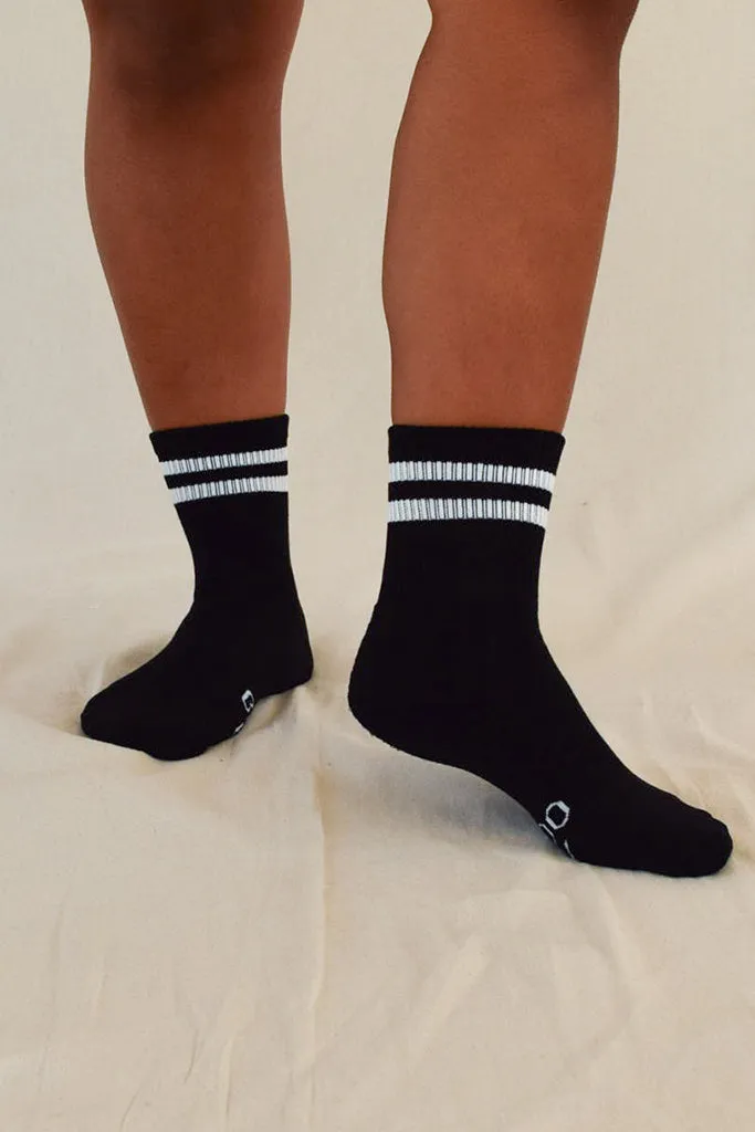 Women's Bamboo Cushion Crew Socks 3 Pack - Black