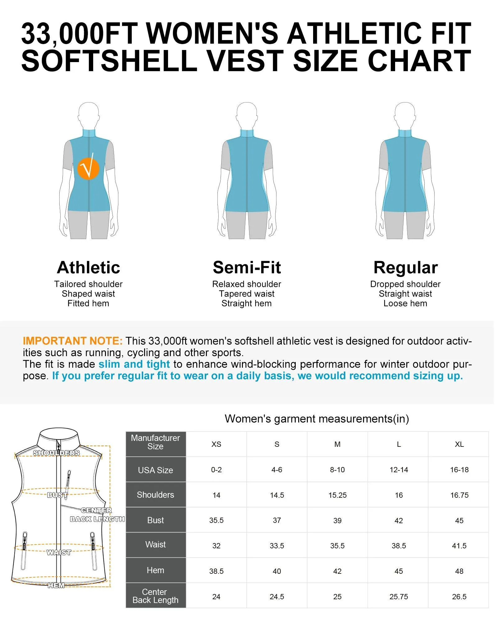 Women's Windproof Vest Outerwear with 6 Pockets and Reoflective Design: 0.77lbs 10000mm W/P index 10000 Level Breathable